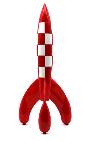 Tim und Struppi Skulptur "Mondrakete" (Rakete), Höhe 30 cm von Moulinsart